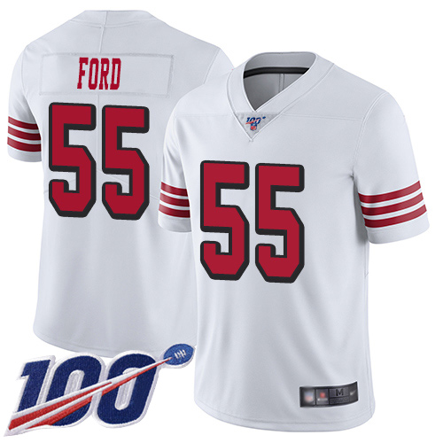 San Francisco 49ers Limited White Men Dee Ford NFL Jersey #55 100th Season Rush Vapor Untouchable->youth nfl jersey->Youth Jersey